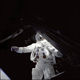 Astronaut wearing space suit