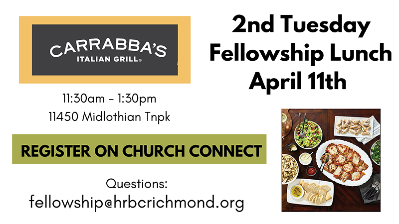 2nd Tuesday Fellowship Lunch