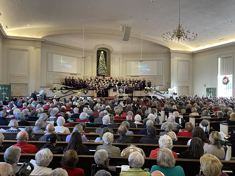 Ovation Chorus singing at Huguenot Road Baptist Church